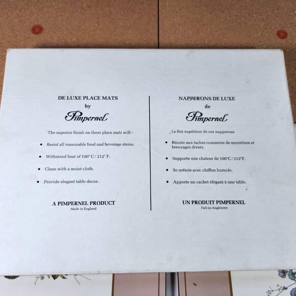 Pimpernel Placemats Floral Bouquet Set of 4 Pink Border Made in England … - Picture 8 of 10